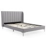 Avery Super King (180cm) Bedstead Fabric Grey Wool & Chrome Legs