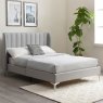 Avery Super King (180cm) Bedstead Fabric Grey Wool & Chrome Legs Lifestyle