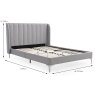 Avery Super King (180cm) Bedstead Fabric Grey Wool & Chrome Legs Dimensions