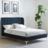 Avery King (150cm) Bedstead Fabric Midnight Blue & Gold Legs Lifestyle