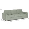 Houston 4 Seater Sofa Fabric Group 5 Toyko Water Green Dimensions