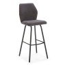 Paulo High Bar Stool Fabric Dark Grey