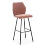 Paulo High Bar Stool Fabric Coral