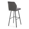 Paulo High Bar Stool Fabric Dark Grey Back