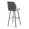 Paulo High Bar Stool Fabric Light Grey Back