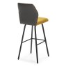 Paulo High Bar Stool Fabric Mustard Back