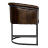 Latino Dining Chair Brown & Black Metal Side