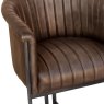 Latino Dining Chair Brown & Black Metal Close Up