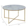 Allie Round Coffee Table White Marble Dimensions