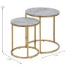 Allie Round Nest Of Tables (Set of 2) White Marble Dimensions