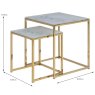 Allie Square Nest Of Tables (Set of 2) White Marble Dimensions