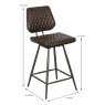 Samuel Bar Stool Faux Leather Brown Dimensions