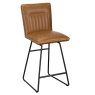 Shelly Bar Stool Faux Leather Tan