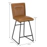 Shelly Bar Stool Faux Leather Tan Dimensions
