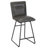 Shelly Bar Stool Faux Leather Grey