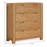 Ellie 2 + 3 Drawer Chest Of Drawers Oak Dimensions
