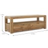 Ellie 2 Drawer TV/Entertainment Unit Oak Dimensions