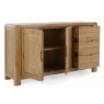 Ellie 2 Door + 3 Drawer Sideboard Oak Open