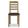 Ellie Dining Chair Faux Leather Brown & Oak Front