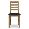Ellie Dining Chair Faux Leather Steel & Oak Front