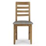 Ellie Dining Chair Fabric Linen & Oak Front