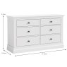 Lille 3 + 3 Drawer Chest Of Drawers White Dimensions