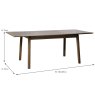 Cava 4-6 Person Extending Dining Table Smoked Oak Dimensions