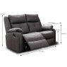 Velino 2 Seater Manual Reclining Sofa Faux Suede Anchor Grey Dimensions