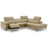 Vesuvio 4+ Seater Corner Sofa With 1 Electric Recliner LHF Leather Vancouver Ivory