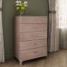 Emile 5 Drawer Tallboy Cream Lifestyle