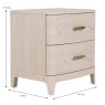 Emile 2 Drawer Bedside Locker Cream Dimensions