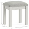 Lille Bedroom Stool Fabric Light Grey Dimensions