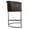 Latino Low Bar Stool Faux Leather Dark Grey Side