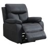 Arpino Swivel Manual Reclining Armchair Faux Suede Steel Blue