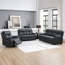 Arpino 3 Seater Sofa Fabric Faux Suede Steel Blue Lifestyle All 