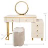 Layla Dressing Table Set With Stool & Vanity Mirror Grey Dimensions