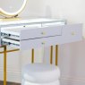 Layla Large Dressing Table Set With Stool & Vanity Mirror Grey Drawer Detail