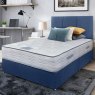 Jupiter Double (135cm) Pocket Support Mattress & Divan Set With Headboard Fabric Blue