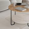 Tonka Round Coffee Table Oak & White Marble Close Up