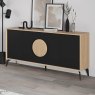 Vae 4 Door Sideboard Oak & Black Lifestyle