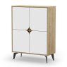 Nolan 4 Door Storage Cabinet Oak & White