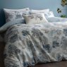 RHS Japanese Garden Reversible Super King Duvet Cover Set Blue Close Up