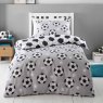 Catherine Lansfield Football Brushed Cotton Reversible Double Duvet Cover Set Grey