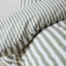 Catherine Lansfield Stripe Brushed Cotton King Duvet Cover Set Green Close Up