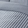 Catherine Lansfield Stripe Brushed Cotton Double Duvet Cover Set Blue Close Up