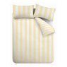 Catherine Lansfield Cove Stripe Reversible Double Duvet Cover Set Yellow Cutout