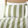 Catherine Lansfield Cove Stripe Double Duvet Cover Set Green Pillow