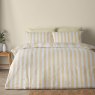 Catherine Lansfield Cove Stripe Reversible Double Duvet Cover Set Yellow Side 2