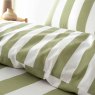 Catherine Lansfield Cove Stripe King Duvet Cover Set Green Close Up