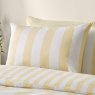Catherine Lansfield Cove Stripe Reversible Double Duvet Cover Set Yellow Close Up Pillow